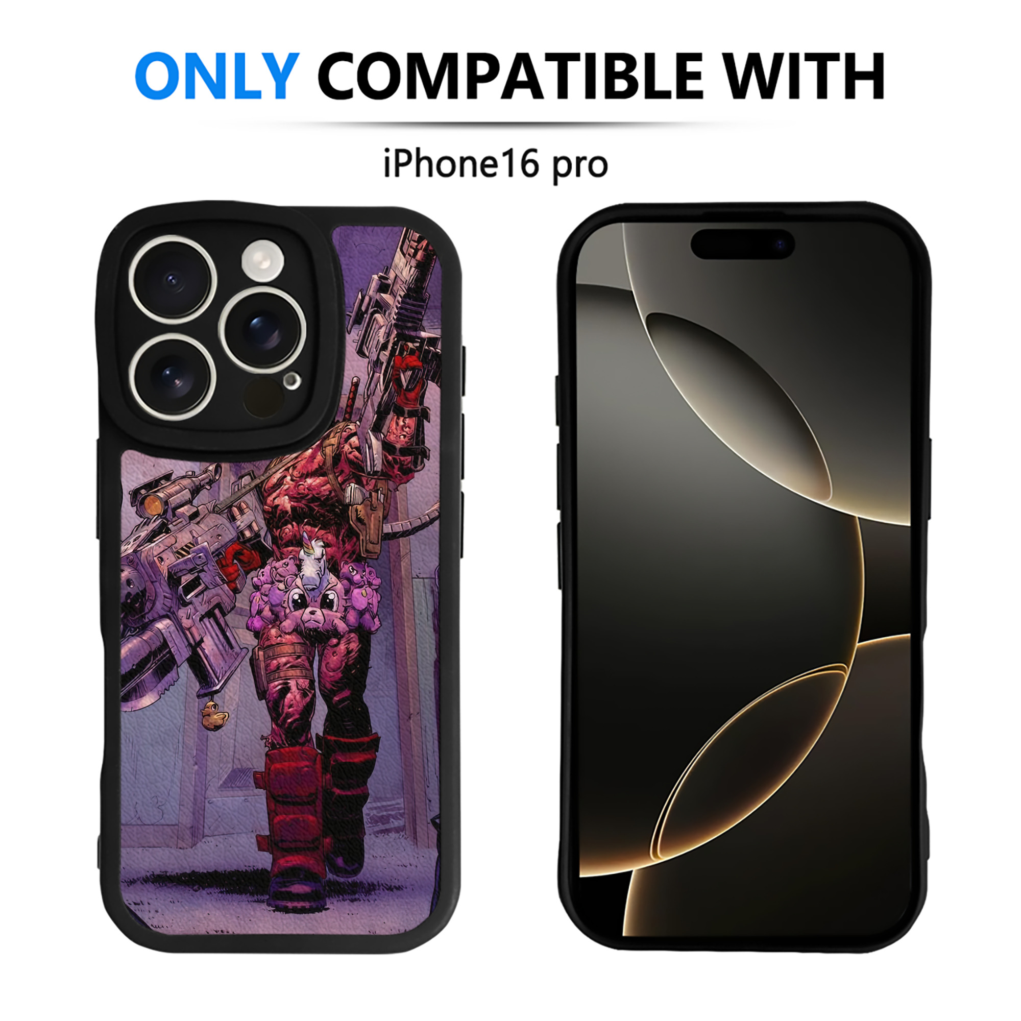 （画像用） Deadpool デッドプール 【iPhone 16シリーズ対応】シリコンスマホケース（レザー調） 材質：シリコン